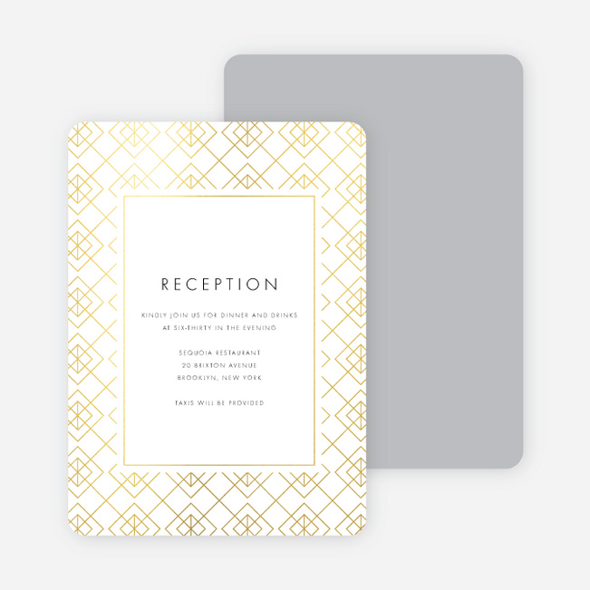 Union of Squares Wedding Information Cards - Yellow