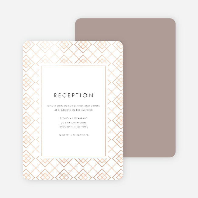 Union of Squares Wedding Information Cards - Pink