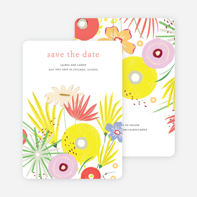 Vibrant Botanicals Save the Date Cards - Multi