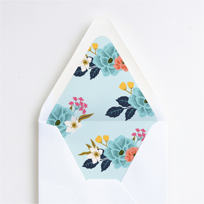 Floral Patterns Wedding Envelope Liners - Blue