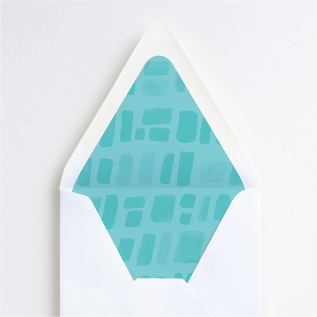 Painted Squares Wedding Envelope Liners - Blue