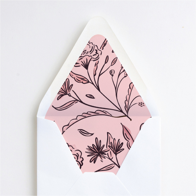 Vintage Frame Wedding Envelope Liners - Pink