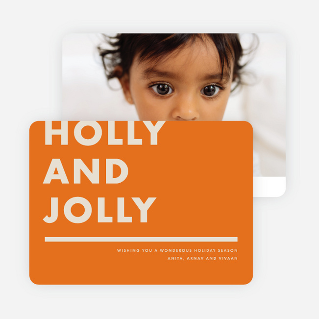 Holly & Jolly Holiday Cards - Orange