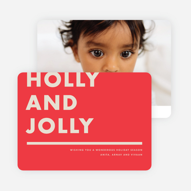 Holly & Jolly Holiday Cards - Red