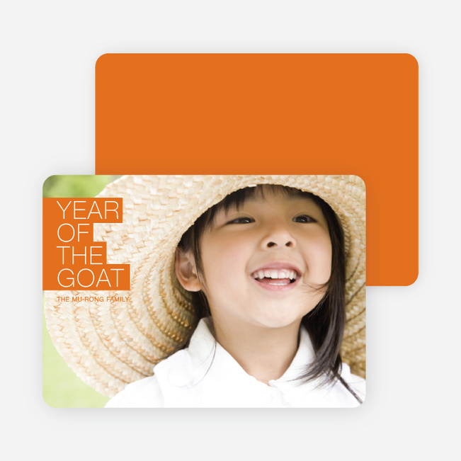 Year of the Goat – Simply Chinese New Year Cards - Orange