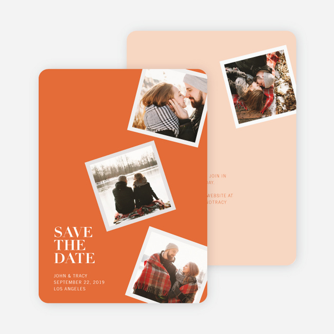 It’s Raining Photos Save the Date Photo Cards - Orange