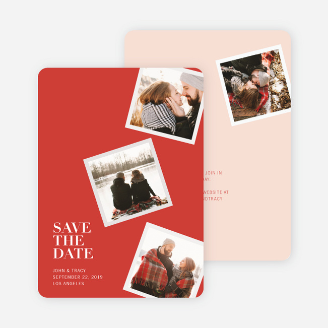 It’s Raining Photos Save the Date Photo Cards - Pink