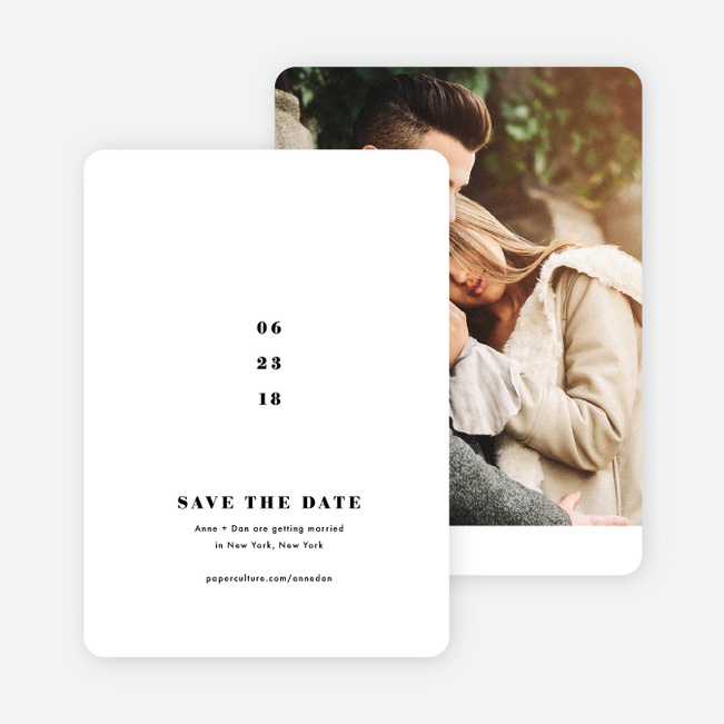 Simply Married Save the Dates - White