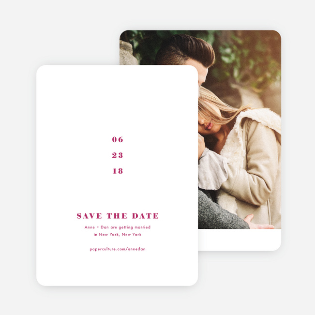 Simply Married Save the Dates - Pink