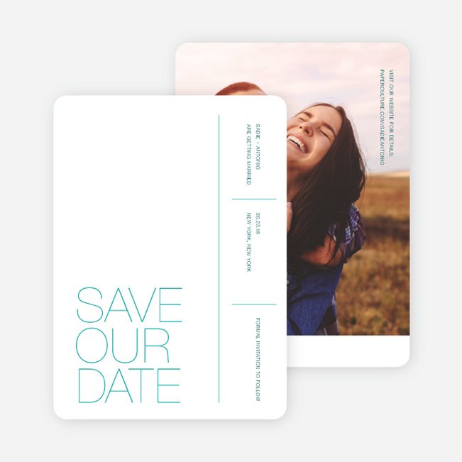 Stacked Type Save The Dates - Green