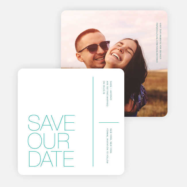 Stacked Type Save The Dates - Green