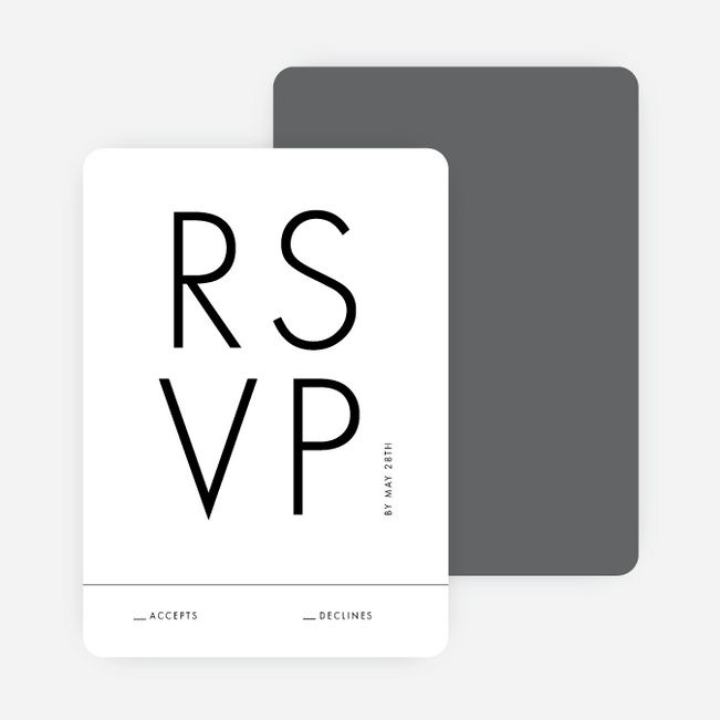 All Caps Wedding Response Addressing. - Gray