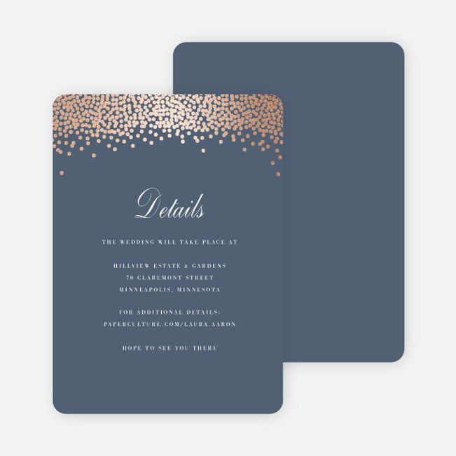 Confetti of Joy Wedding Direction Cards - Blue