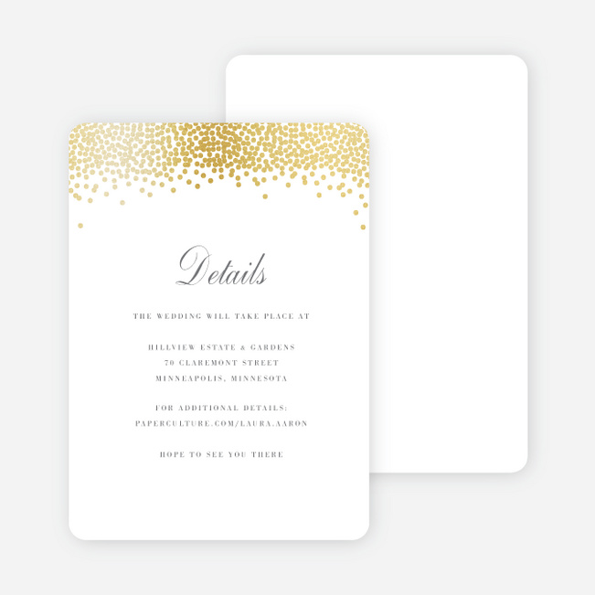 Confetti of Joy Wedding Direction Cards - White