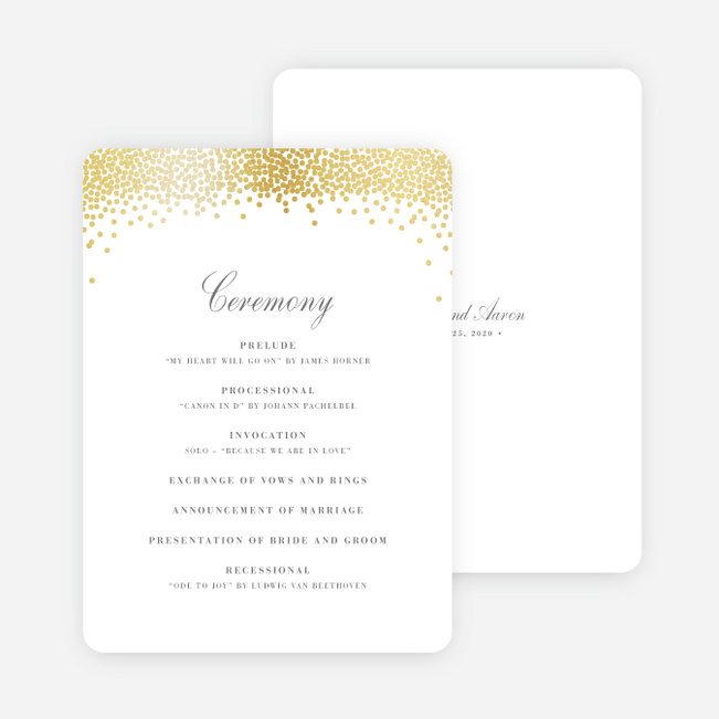 Confetti of Joy Wedding Programs - White
