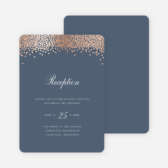 Confetti of Joy Wedding Reception Cards - Blue