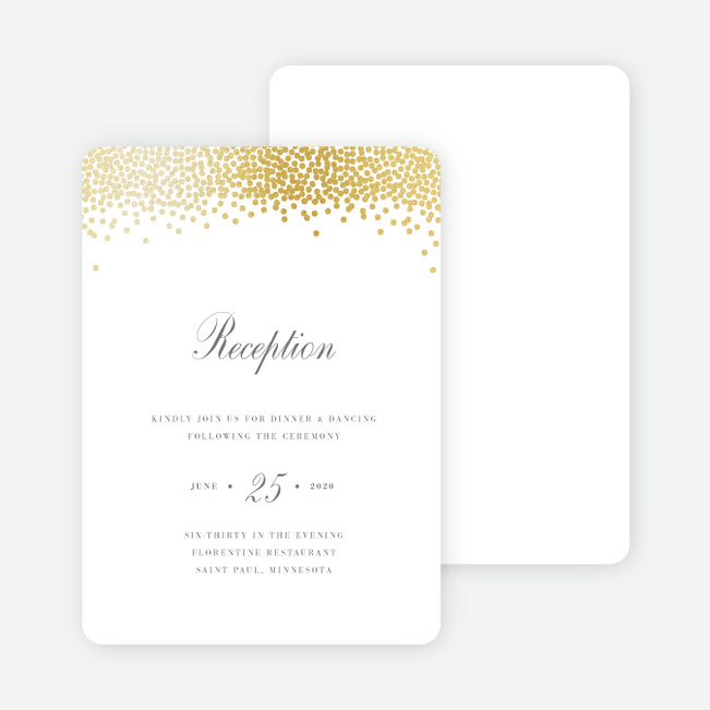 Confetti of Joy Wedding Reception Cards - White