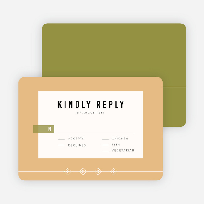 Diamonds in the Rough Wedding Response Cards - Green