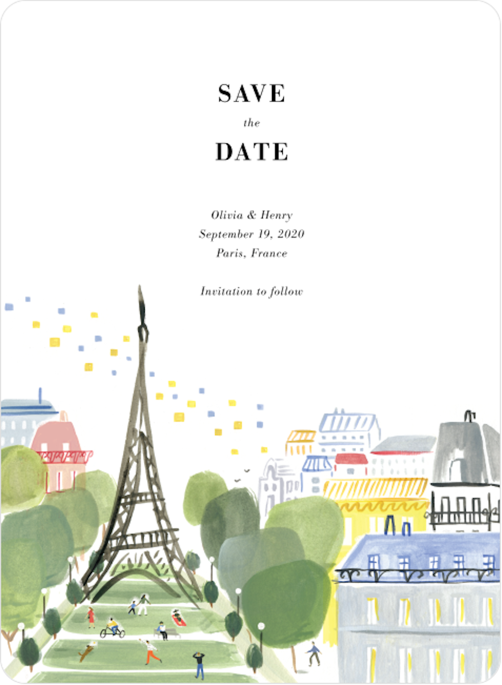 Elegant Paris Save the Date