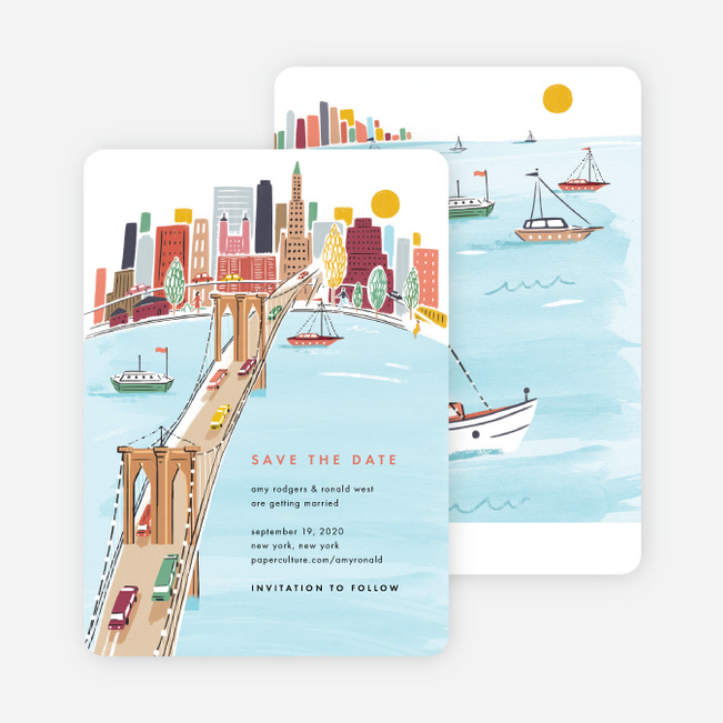 Brooklyn Bridge Views Save the Date Cards - Multi