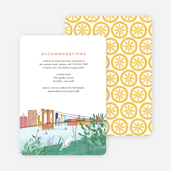 Brooklyn Bridge Views Wedding Information Cards - Multi