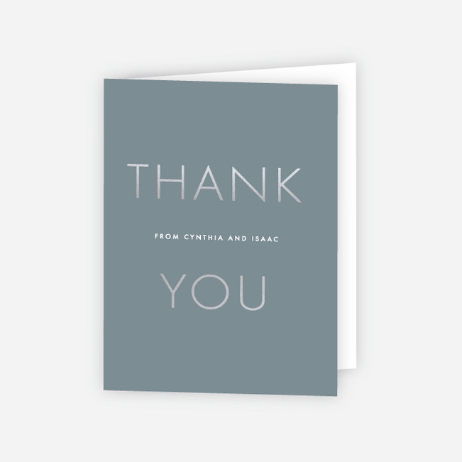 Foil Perfect Union Wedding Thank You Cards - Blue