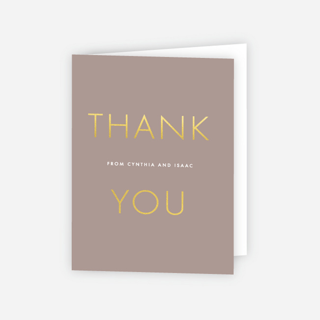 Foil Perfect Union Wedding Thank You Cards - Brown