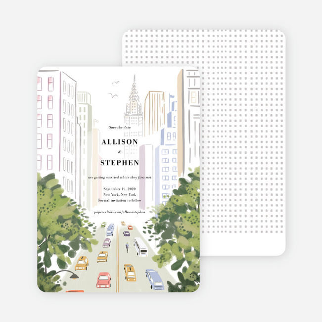 Madison Avenue Save the Date Cards - Multi