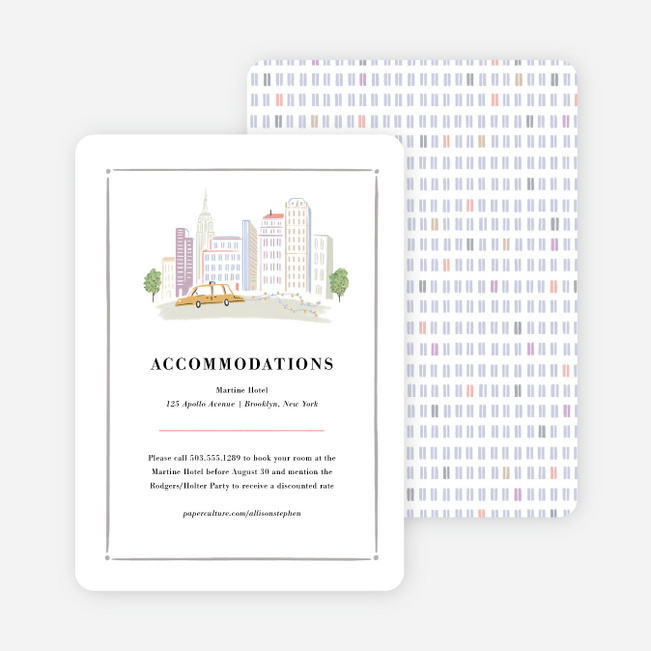 Madison Avenue Wedding Information Cards - Multi