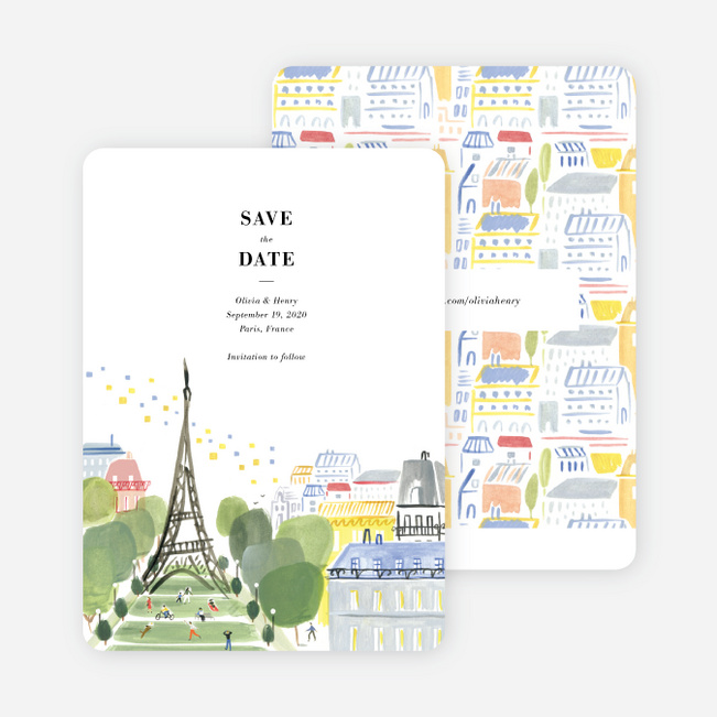 Paris Connection Save the Date Cards - Multi