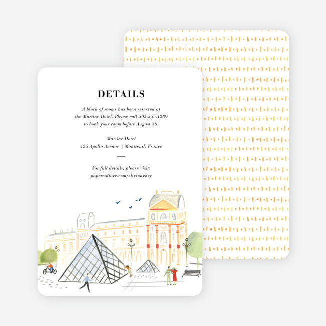 Paris Connection Wedding Information Cards - Multi