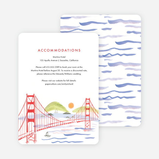 Scenic San Fran Wedding Information Cards - Multi