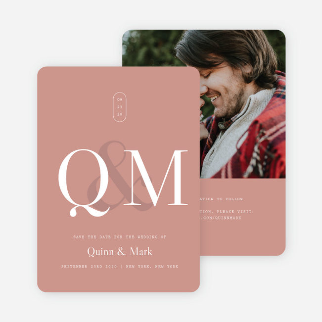 Shadow Details Save the Date Cards - Pink