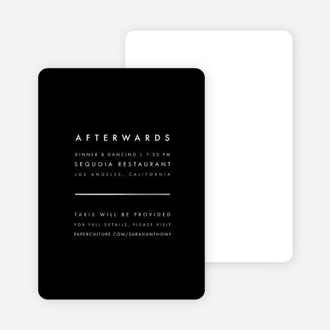 Foil Amplify Wedding Information Cards - Black