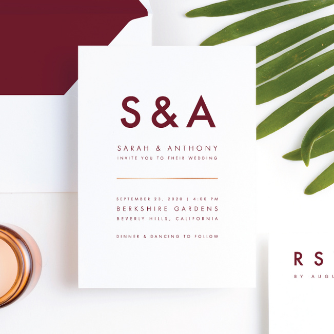 Foil Amplify Wedding Invitation Suites - Red