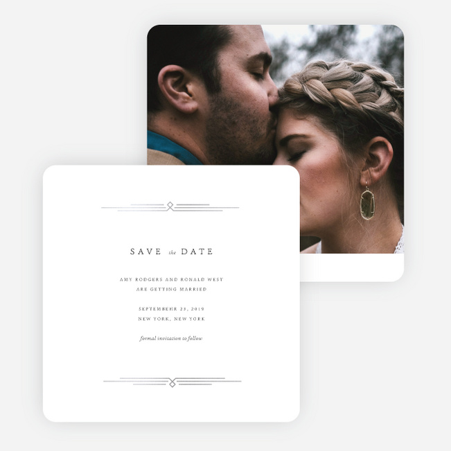 Foil Classically Stated Rustic Save the Date Cards - Gray