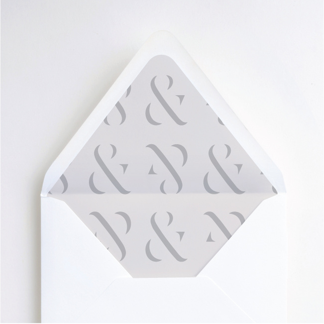 Foil Cornerside Wedding Envelope Liners - White