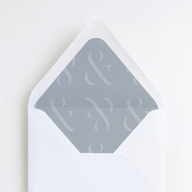 Foil Cornerside Wedding Envelope Liners - Blue