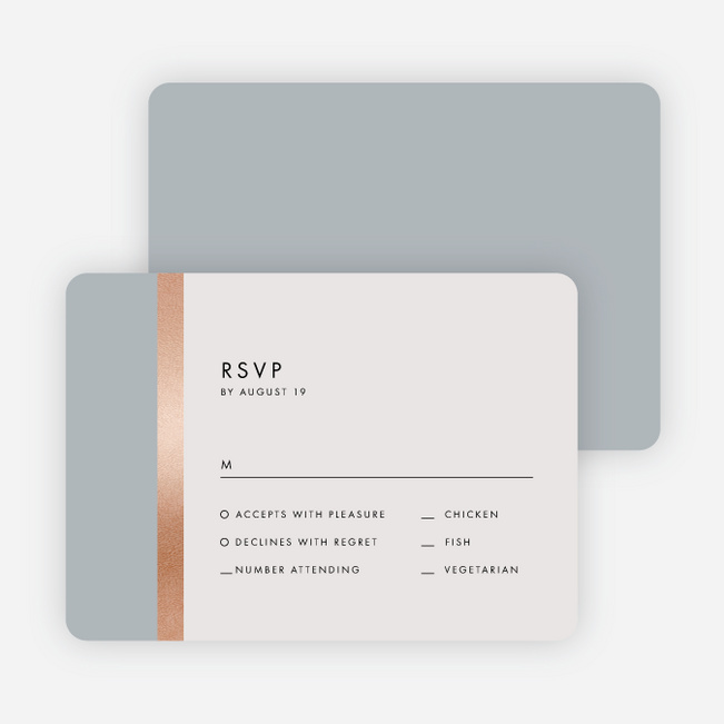 Stripe It Wedding Response Cards - Gray