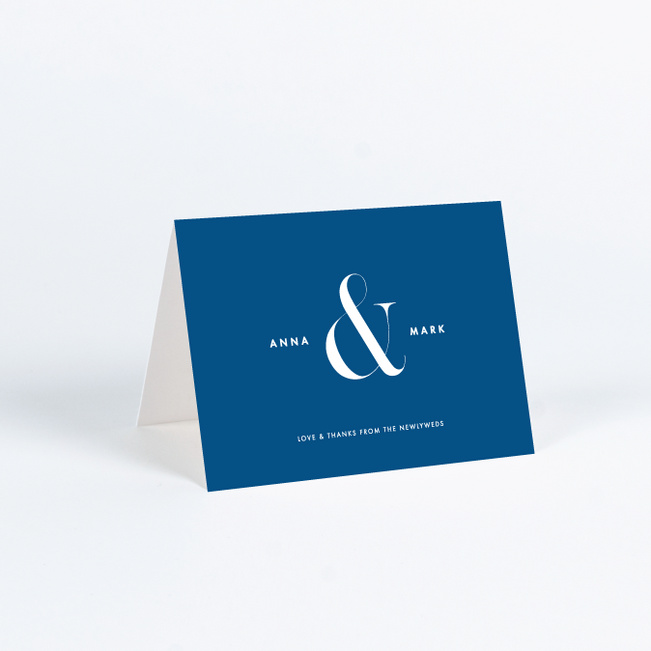Ampersand Wedding Thank You Cards - Blue