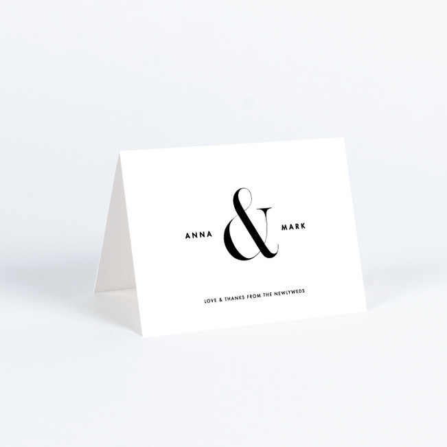 Ampersand Wedding Thank You Cards - Black