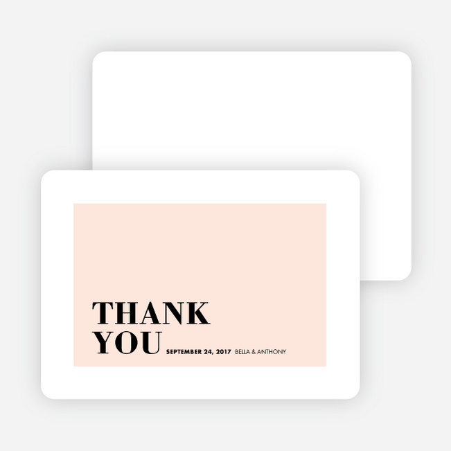 Boldly Typographic Wedding Thank You Cards - Pink