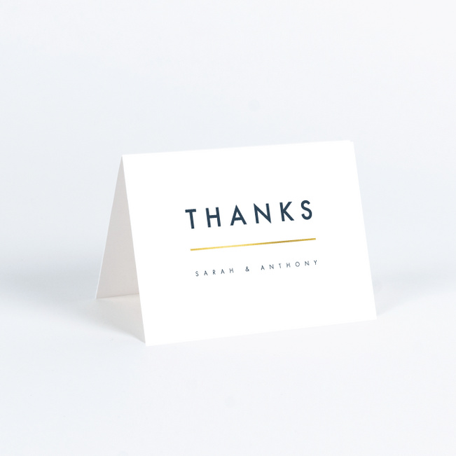 Foil Amplify Wedding Thank You Cards - Blue