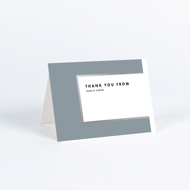 Foil Blocks Wedding Thank You Cards - Blue