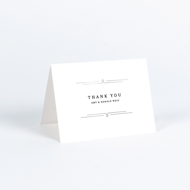 Foil Classically Stated Rustic Wedding Thank You Cards - Gray