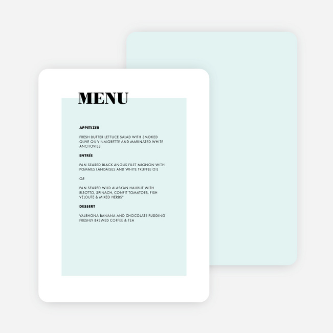 Modern Typography Wedding Menus - Yellow