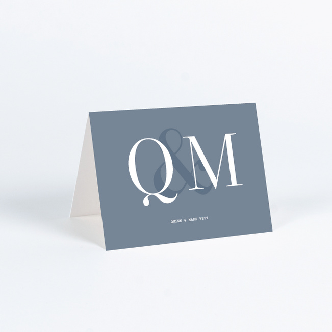 Shadow Details Wedding Thank You Cards - Blue