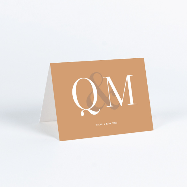 Shadow Details Wedding Thank You Cards - Brown