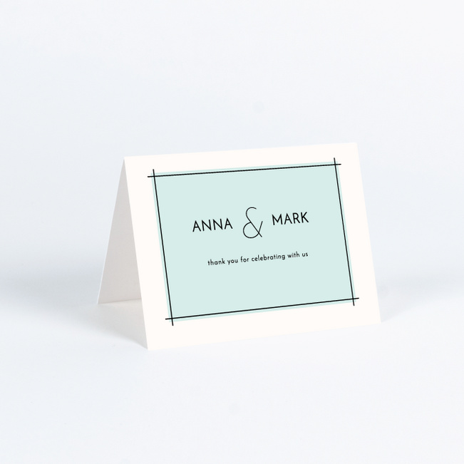 Simple Lines Wedding Thank You Cards - Blue