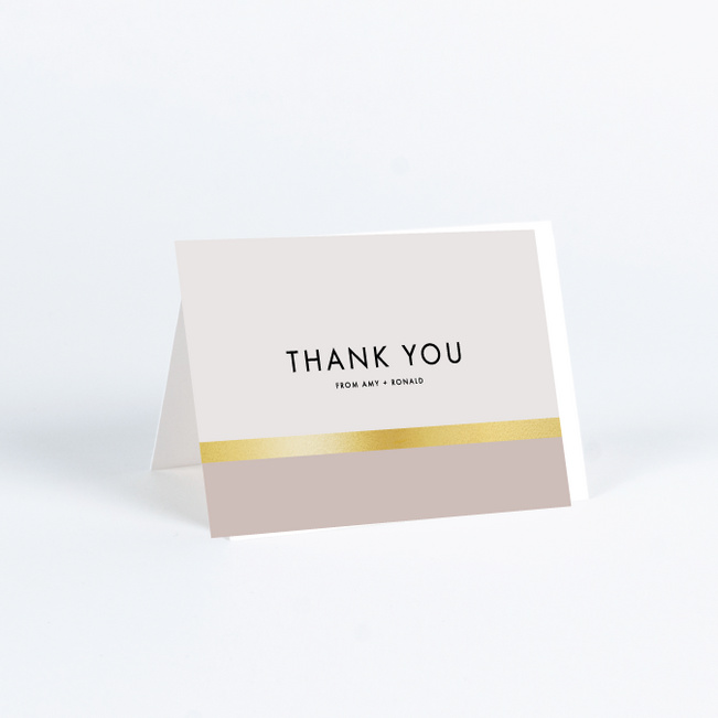 Stripe It Wedding Thank You Cards - Brown